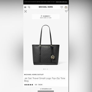 Michael Kors Jet Set Travel Small Logo Top-Zip Tote Bag